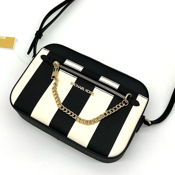 Michael Kors Large EW Zip Chain Xbody Crossbody Bag Black Multi - Picture 11 of 12